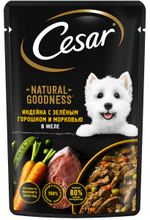 Индейка с горохом и морковью в желе, 80г влажный корм для собак, Cesar Natural Goodness