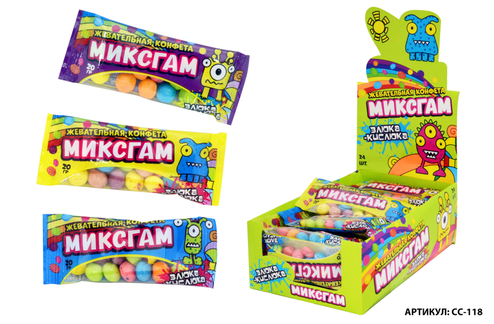 Жев. конф. "МиксГам Злюка-Кислюка" 12*24шт 20г