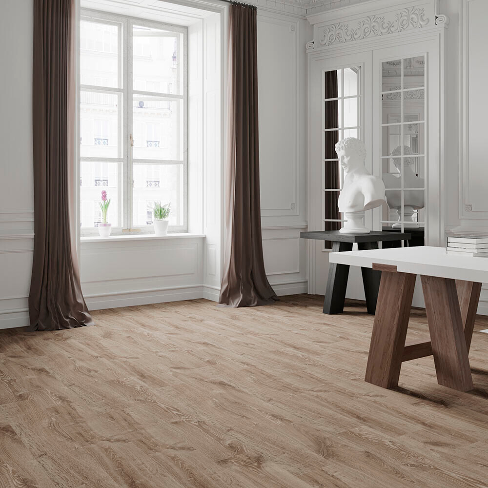 Ламинат 32 класс Quick-Step Creo Plus дуб луизиана коричневый 1,596 кв.м 8 мм с фаской влагостойкий