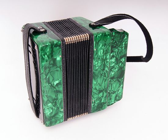 S40XL-C-GR Гармонь "Сувенир" 15х12-I, зеленая, Шуйская гармонь