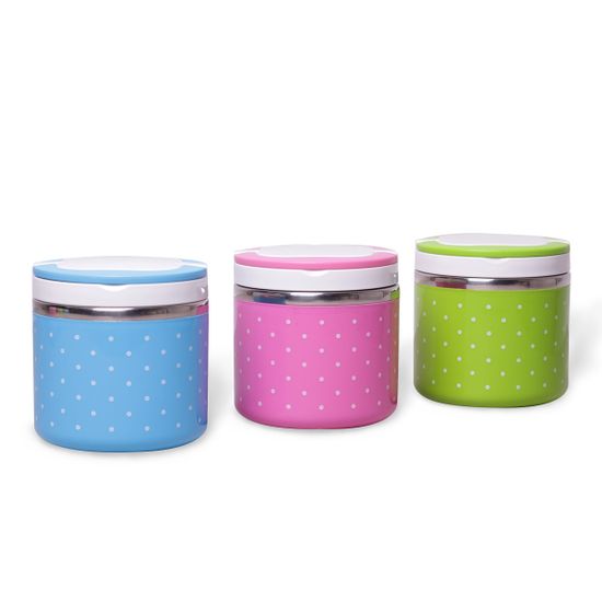 Ланч-бокс круглый 680 мл. Kamille КМ 2102 пластик, нержавеющая сталь