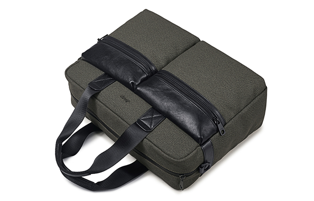 Jeep Cow Leather Laptop Bag Men"s Green