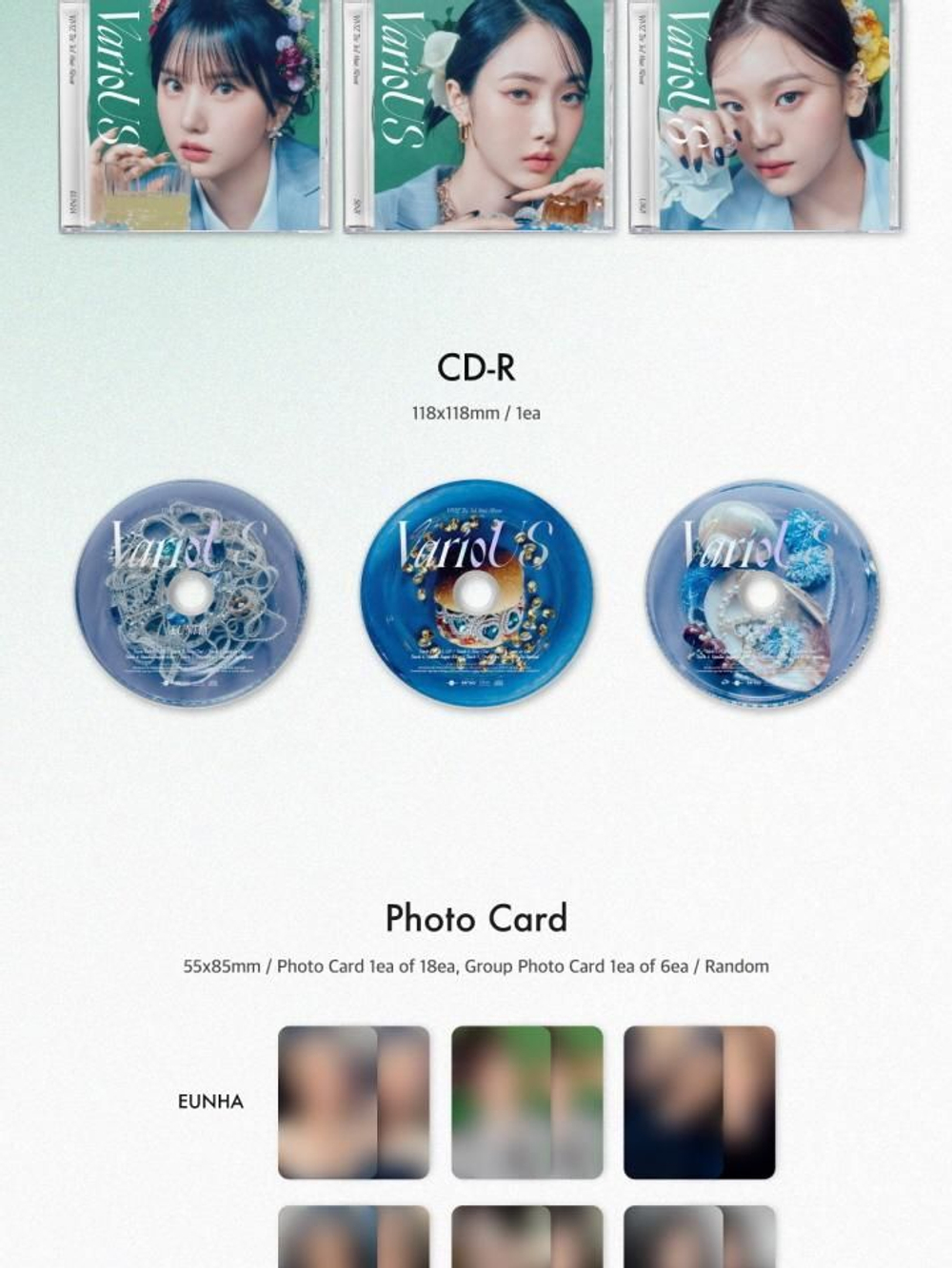Альбом VIVIZ - VarioUS 3rd Mini Album Jewel Case 3 Version SET
