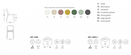 Стул пластиковый Scab Design Hug Go Green, антрацит