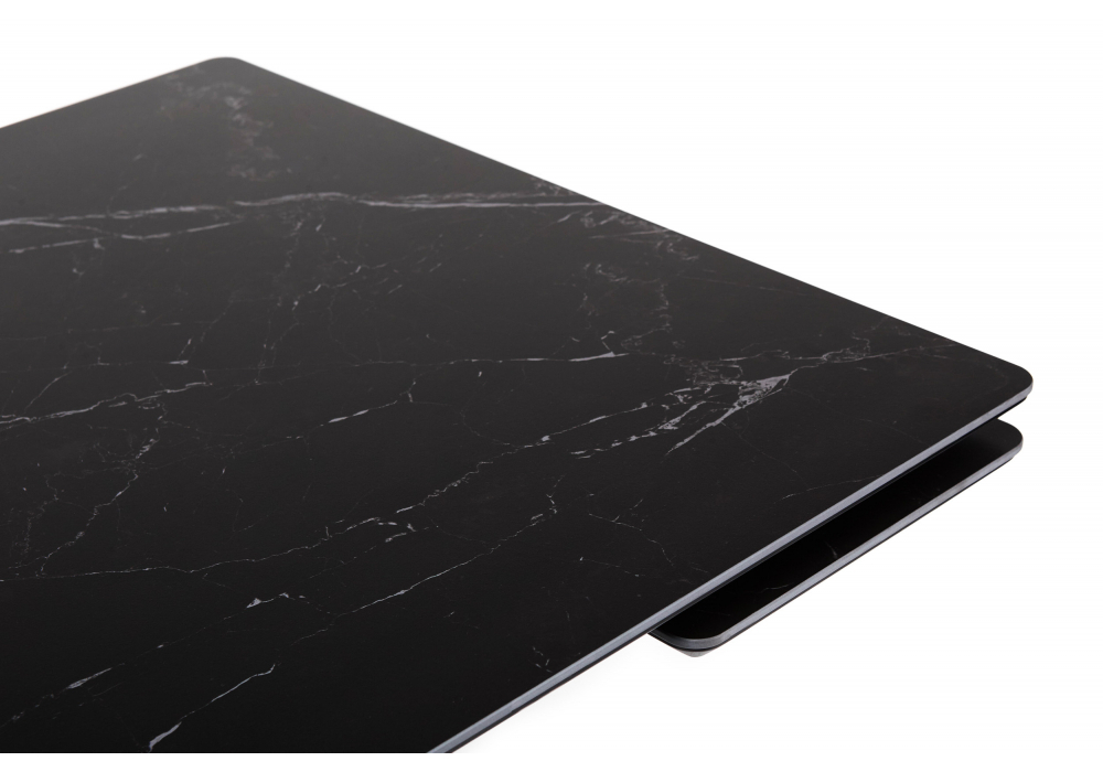 Керамический стол Woodville Вилли 120(180)х80 shakespeare black, черный, ножки черные