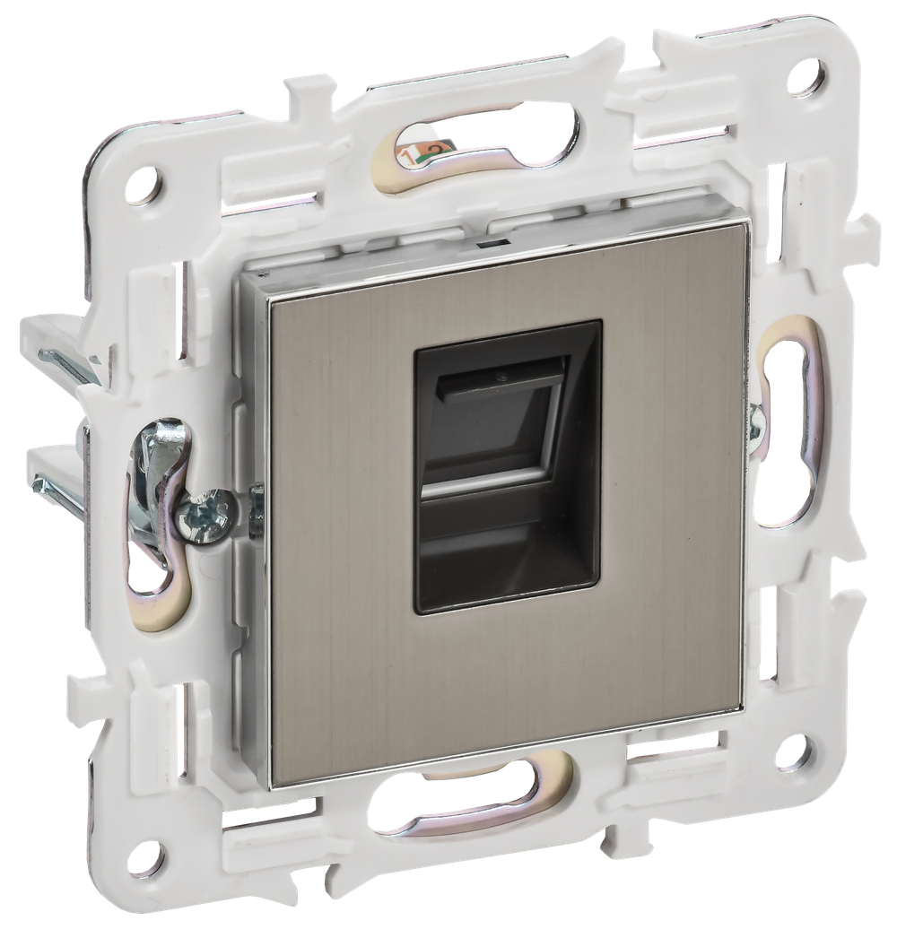 SKANDY Розетка компьютерная RJ45 кат.6 SK-K02N металл никель IEK