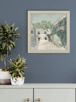 Картина на натуральном холсте настенная интерьерная 27*27 см