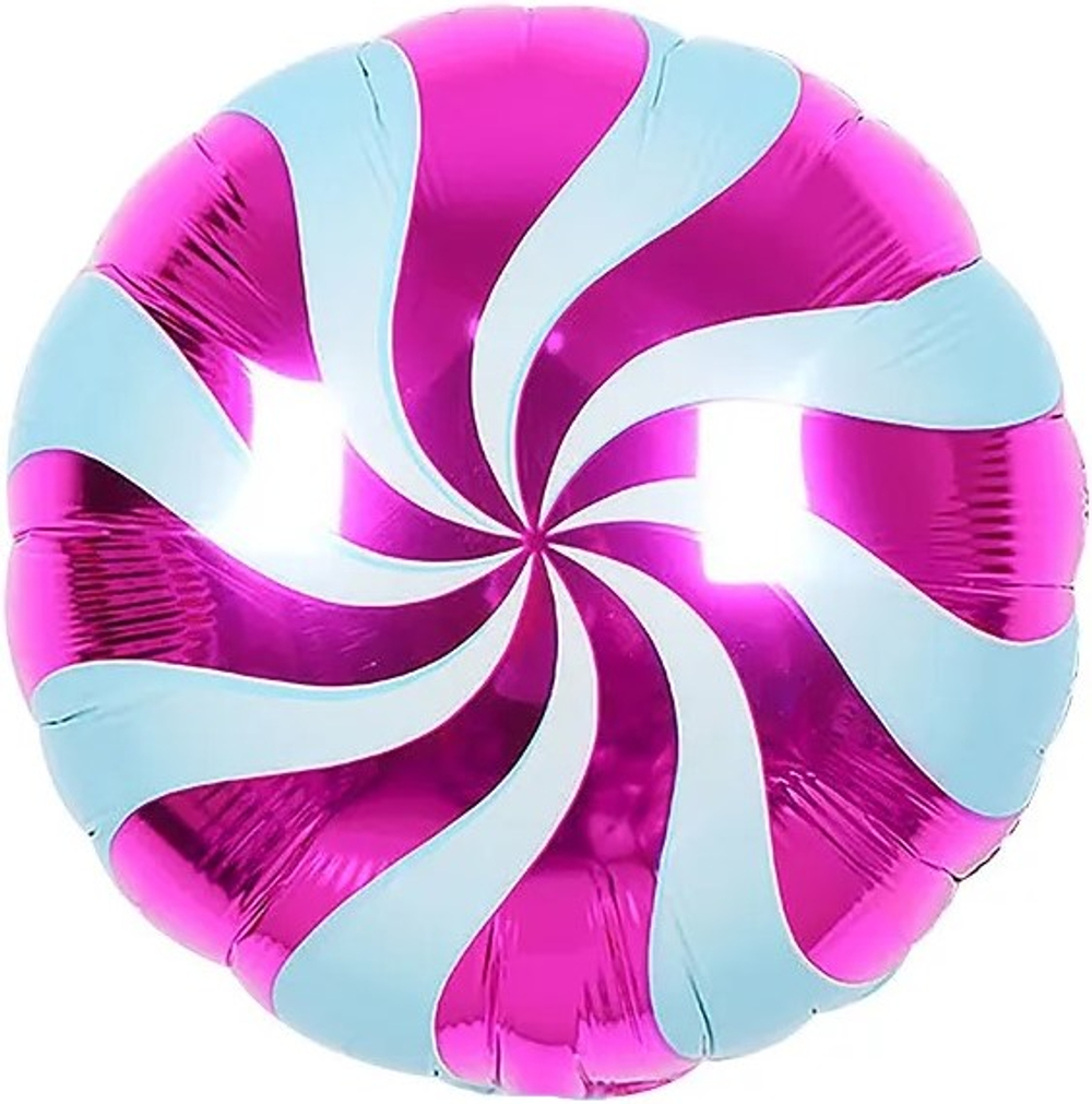 Шар круг Леденец малиново-голубой