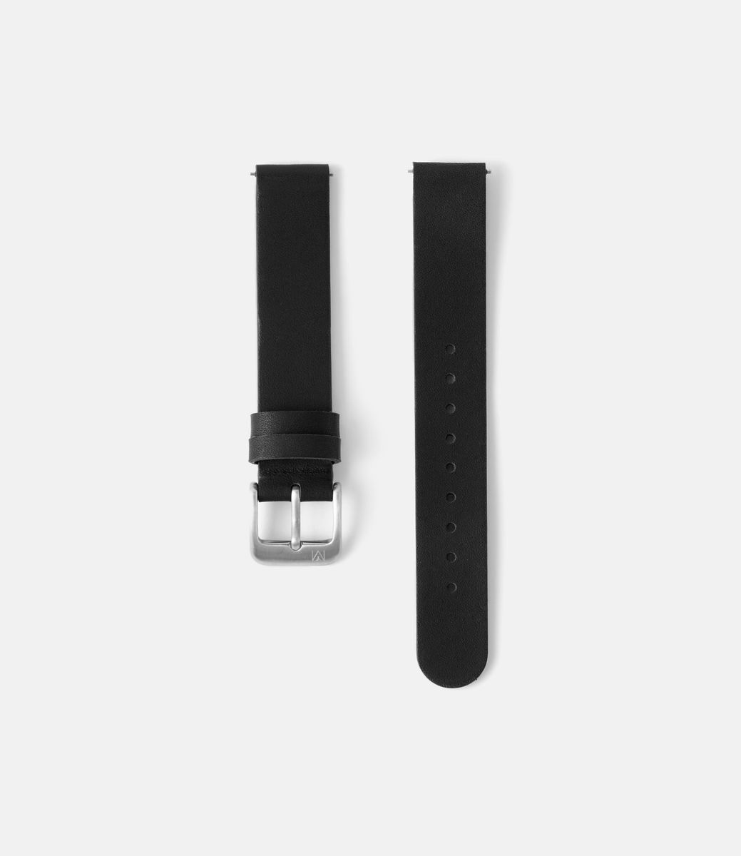 Maven Strap Black Leather Silver — ремешок для часов (16 мм)