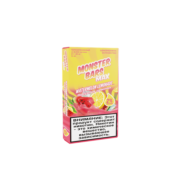 Купить Одноразовый Pod Monster Bars MAX - Watermelon Lemonade (6000 затяжек)