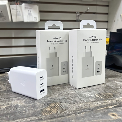 Зарядное устройство SAM PD70 PD65W 2xType-C+USB White NO LOGO (реплика Samsung)