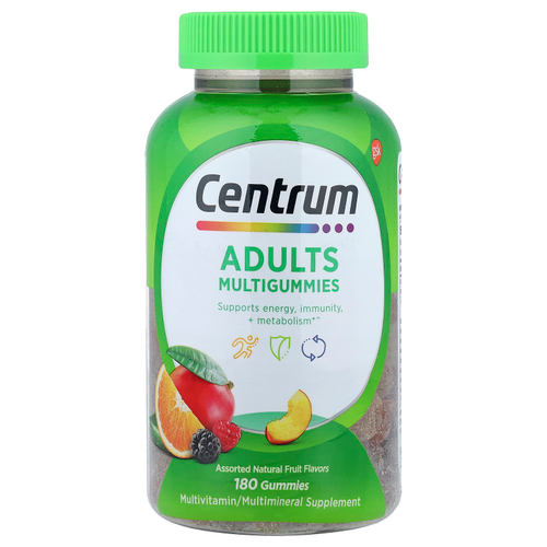 Centrum, Мультивитамины для взрослых, натуральное фруктовое ассорти, 180 жевательных таблеток