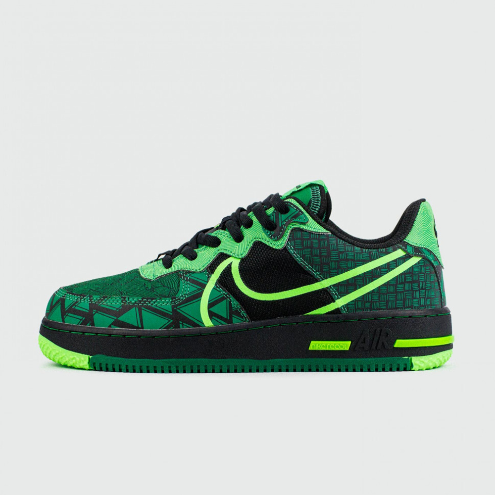 кроссовки Nike Air Force 1 React Black / Green CW3918-001