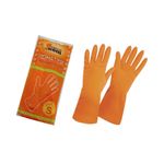 Перчатки резиновые хозяйственные, латекс S "Рыжий Кот"---