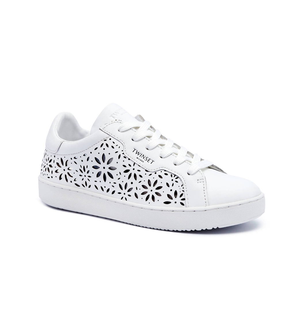 Кожаные кроссовки in pelle TWINSET - белый(241TCT092)