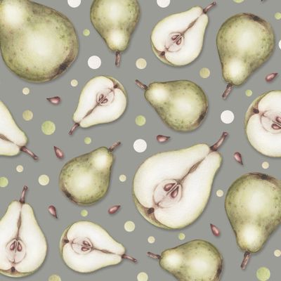 Груши в разброс на сером