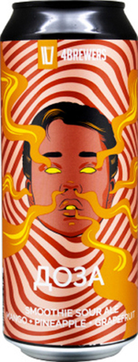 Пиво Четыре Пивовара Доза Манго Ананас Грейпфрут / 4 Brewers Doza Mango Pineapple Grapefruit 0.5 - банка