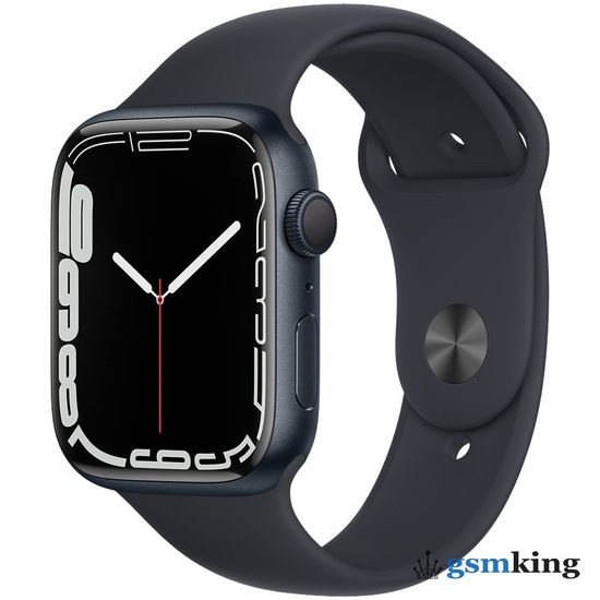 Apple Watch Series 7 GPS 45mm Midnight Aluminum Case with Sport Band Midnight MKN53LL/A