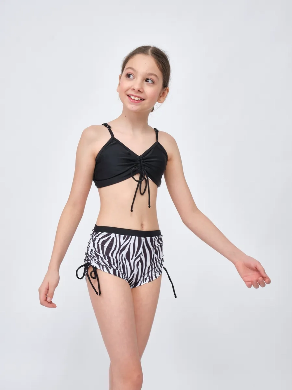 купальник раздельный 3 в 1 с шортами и топ накидка