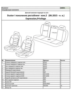 Чехлы на Рено Дастер (2015-2020) с Airbag