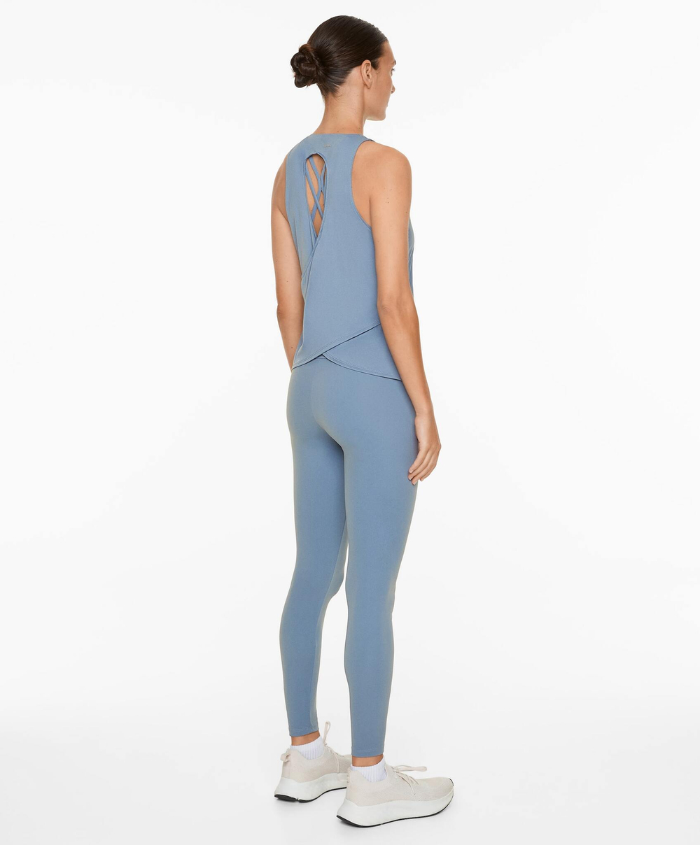 Oysho Футболка комфортлюкс с перекрестной спиной, туманный синий