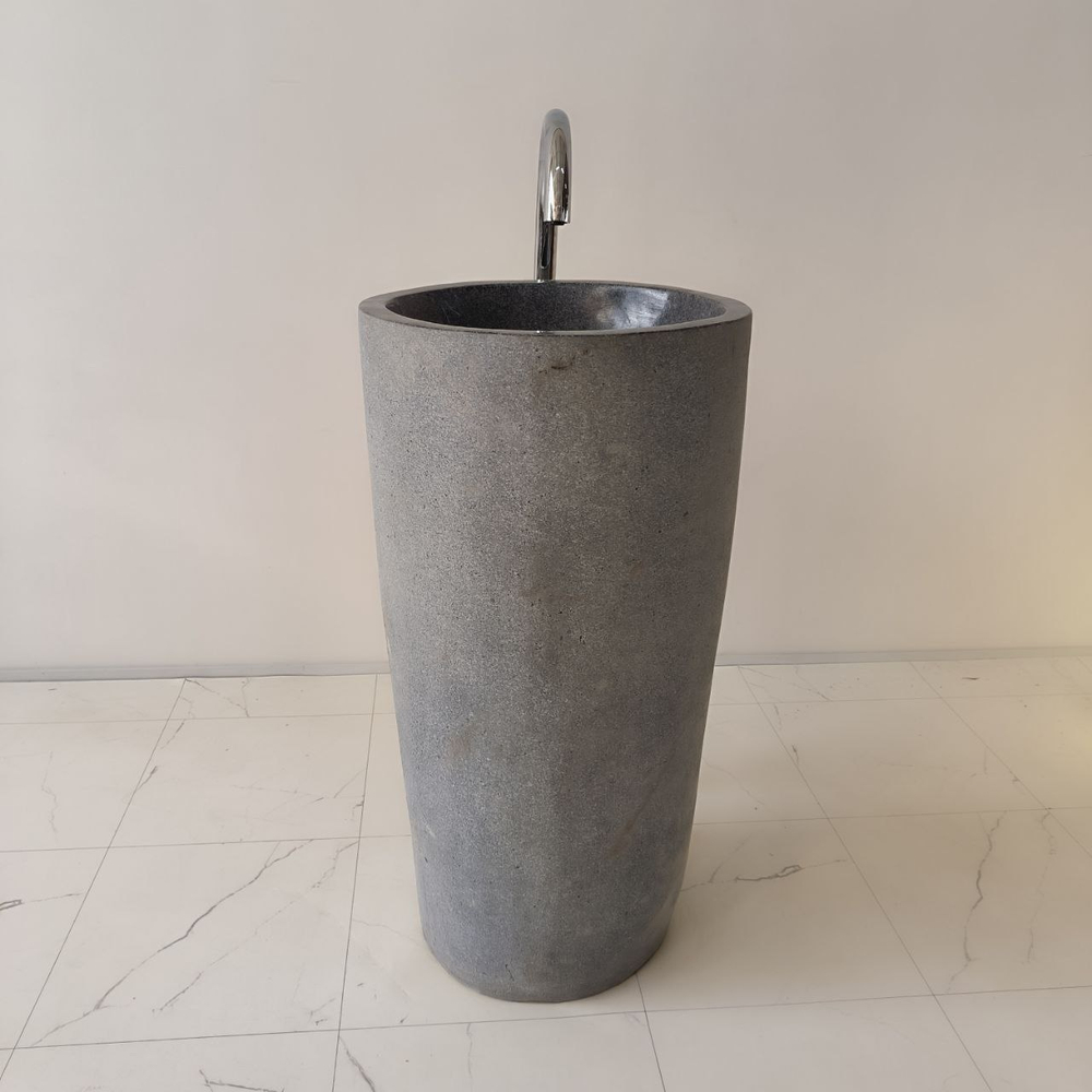 Раковина напольная из речного камня RN-04176 (46*46*90)