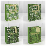 Пакет подарочный 26х32х12см Цветы "Листья" (Микс)