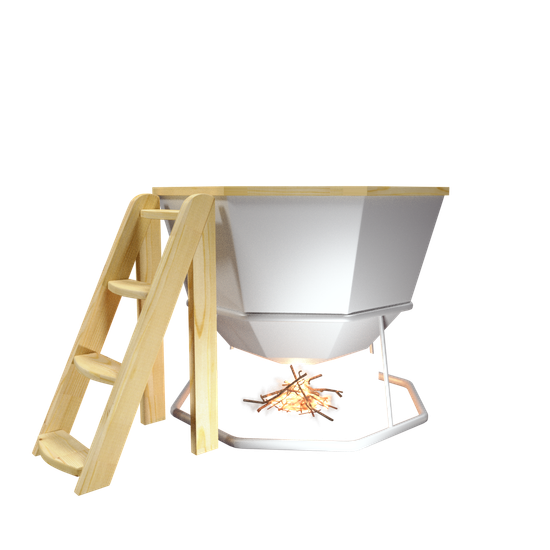 Банный чан до 6 человек на подставке с печью