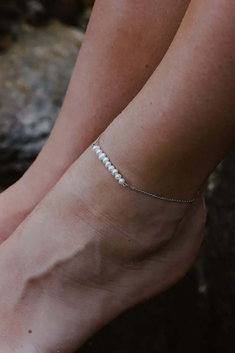 Браслет на ногу (анклет) с культивированным жемчугом Base Pearl