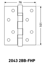 Петля АЛЛЮР  2043  2 подш. 2ВВ-FHP АВ ст. бронза (уп. 2шт) 101*76  /6677