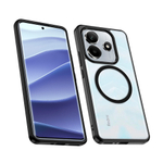 Чехол для Xiaomi Redmi Note 14 с MagSafe черный с прозрачной матовой задней панелью WLONS