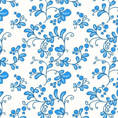 Голубой цветочный паттерн.