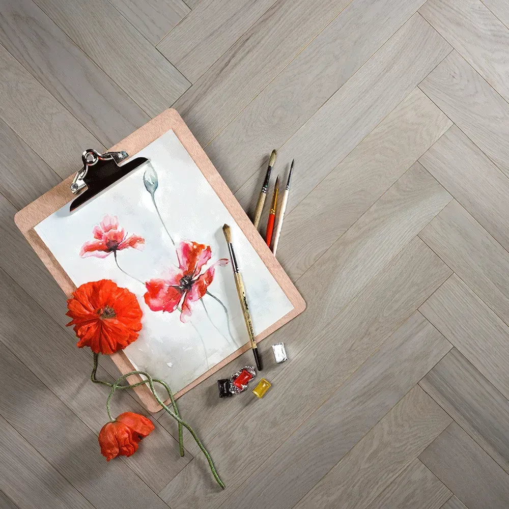 Инженерный паркет Coswick Дуб Серая Пейна (Paynes Grey) Шелковое масло ультраматовое