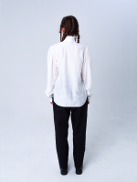 Блуза женская из тенсела и шелка "Крестьянская". Сливочный