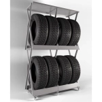 Стеллаж для хранения 2-х комплектов колес (8 штук) шириной до 255 мм, цвет серый, мобильная система хранения IF.