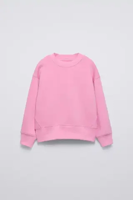 ZARA ОДНОТОННАЯ ТОЛСТОВКА, РОЗОВЫЙ