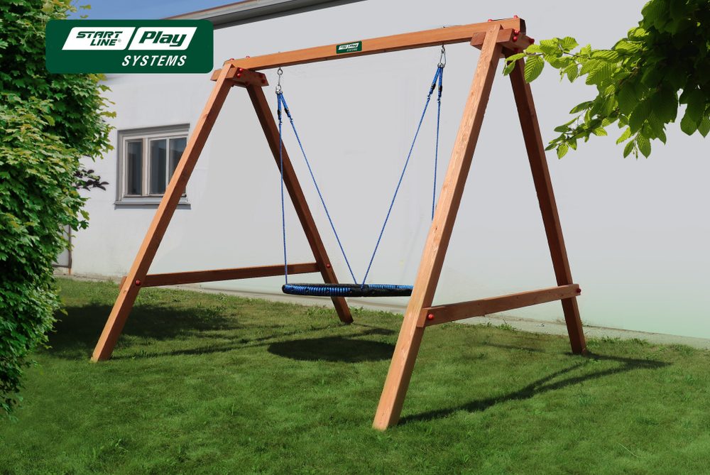 Качели деревянные + гнездо OVAL