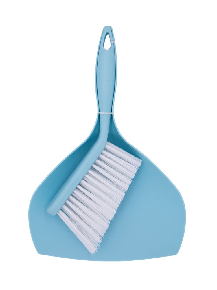 Набор для уборки совок+веник цвет голубой