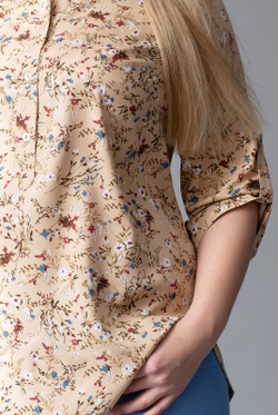 Блузка 1638А, Беж.цветочек #40БЖЦ091638А