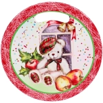 Подставка под горячее керамика 20см «Мишутка в кепке»