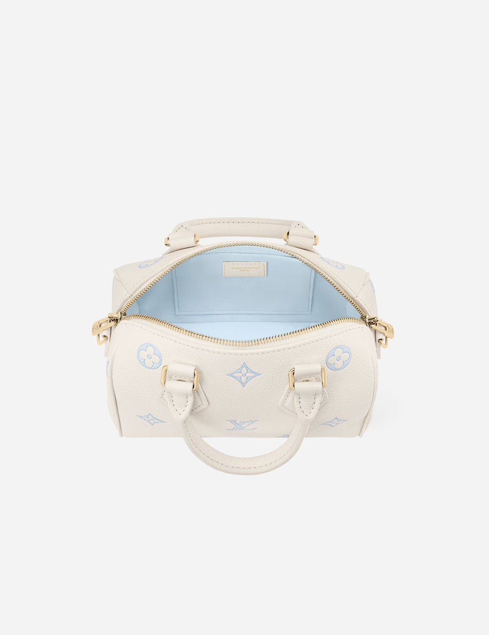 Сумка Louis Vuitton Speedy Bandoulière 20 "Milky White/Blue"