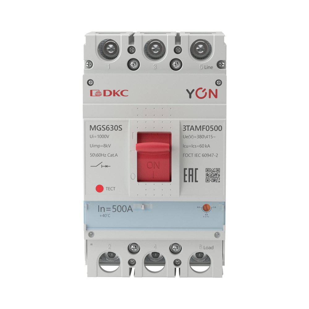 Авт. выкл. YON MGS630 3P 400-500A 60kA