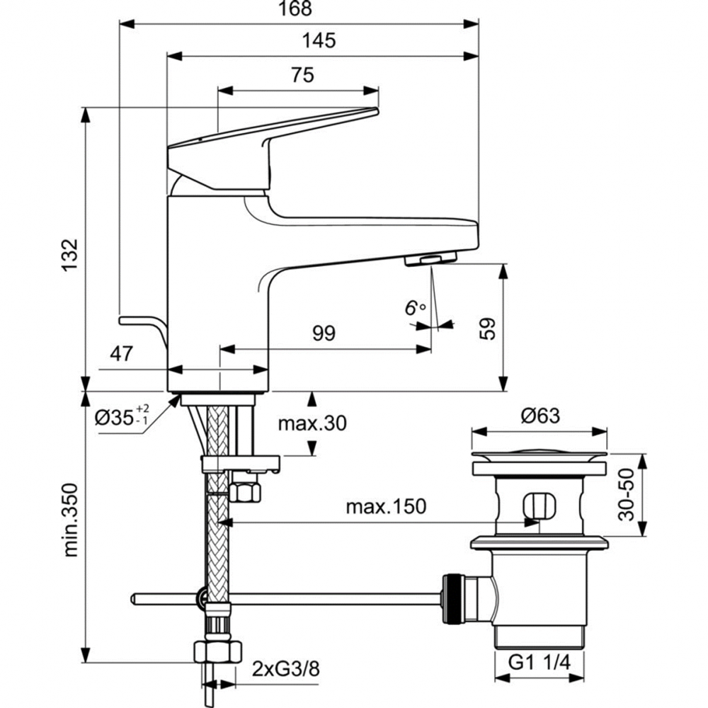 Смеситель для раковины Ideal Standard CERAPLAN BD204AA