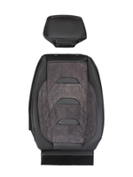 Чехлы Люкс Scania 5 серия Высокое и низкое сиденье (экокожа, черный, серая вставка)