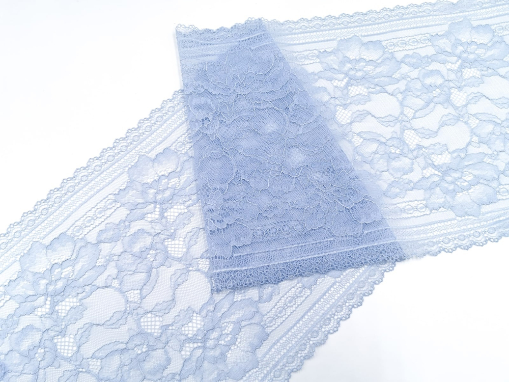Эластичное кружево, 22 см, голубое (Арт: EK-2713), м
