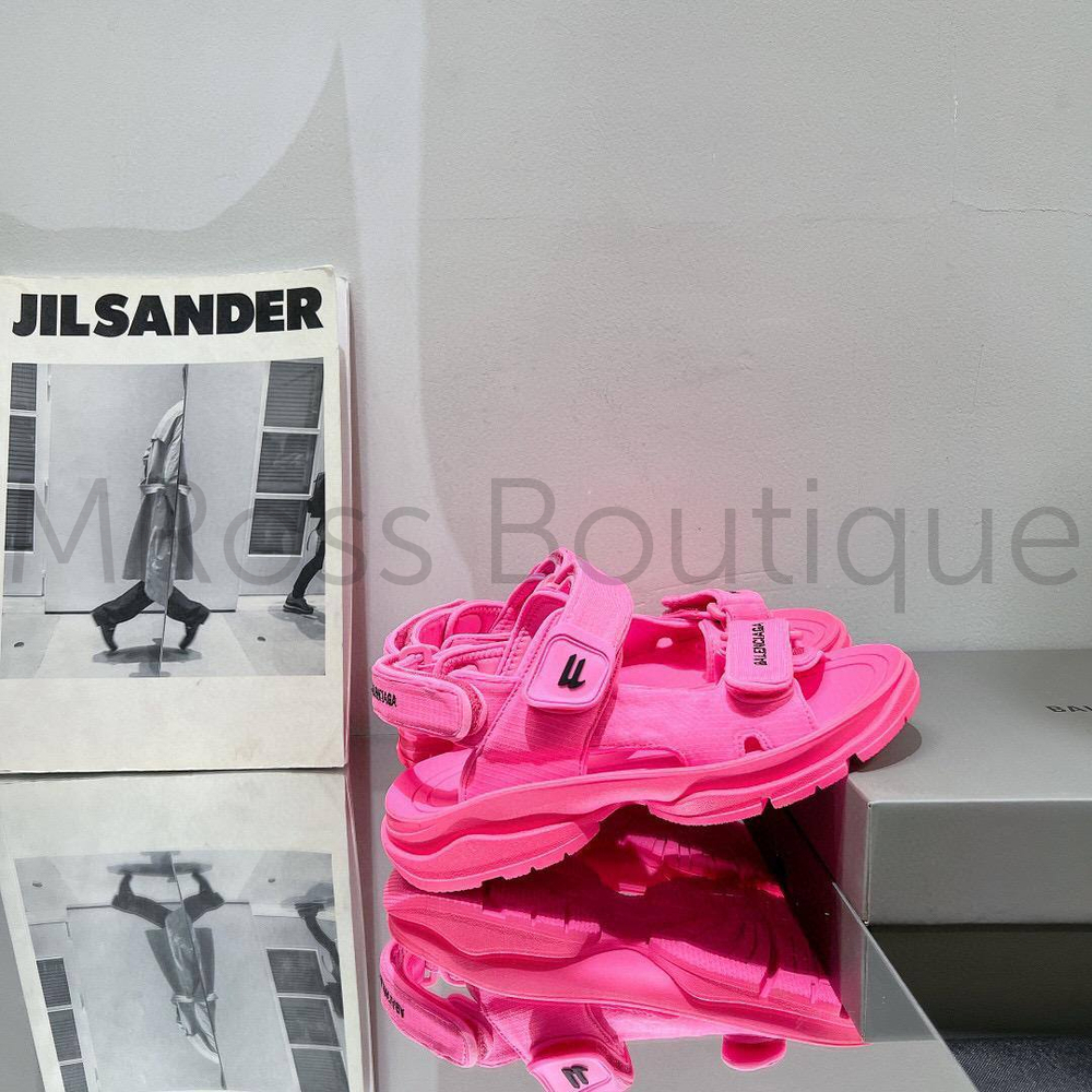Ярко розовые текстильные сандалии Balenciaga премиум класса
