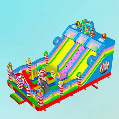 Коммерческий надувной батут «Парк развлечений 4» 12*6*7 м