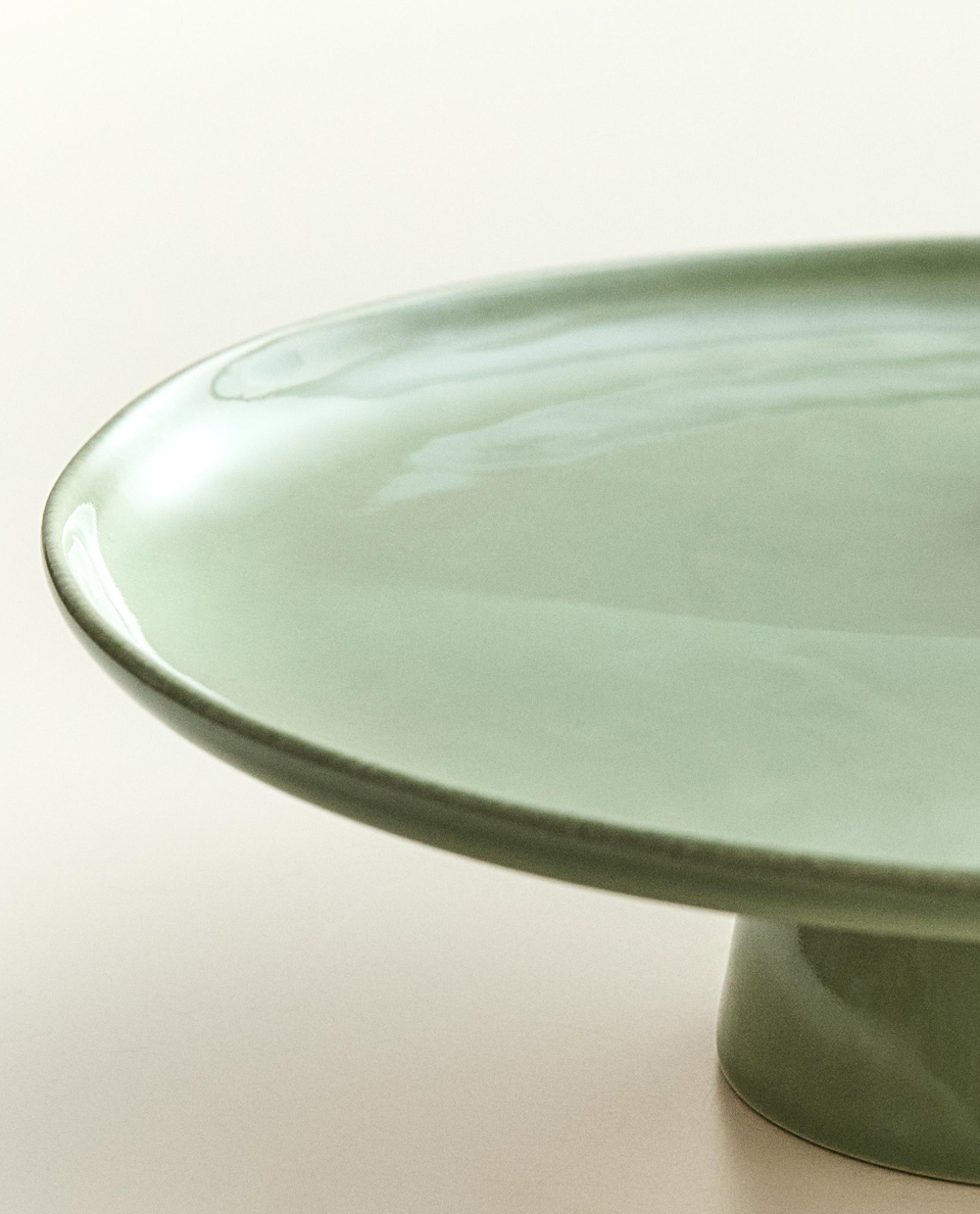 Zara Home сервировочная подставка из каменной керамики, цвет зелёный, 27 см
