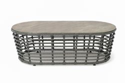 "Валенсия" журнальный столик из искусственного ротанга, цвет серый