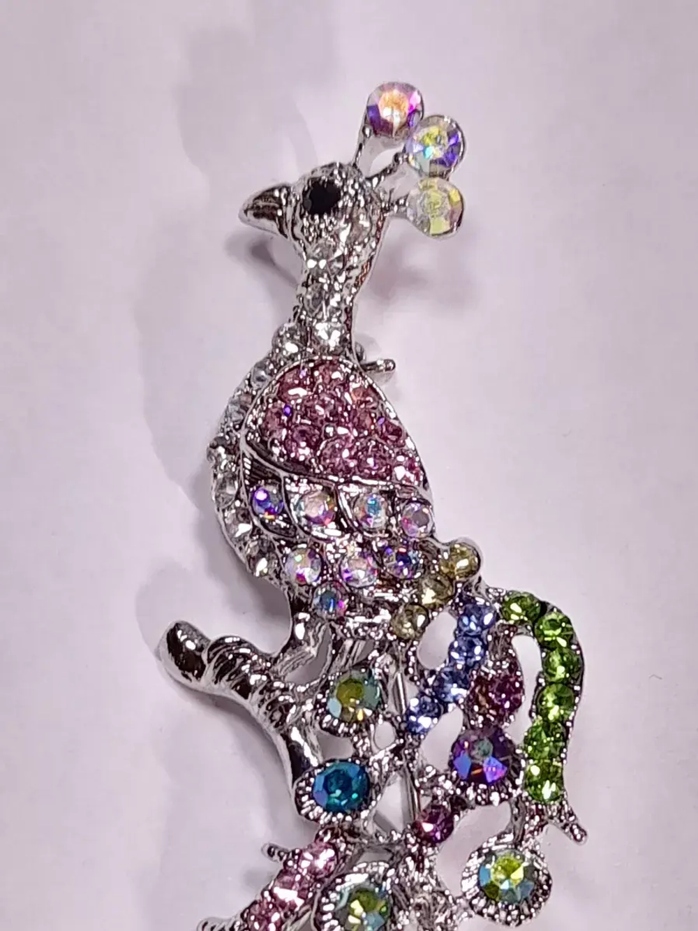 Брошь-кулон Жар-птица на ветке серебро